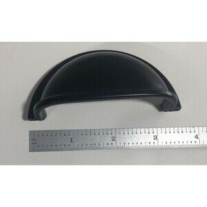 10 pcs  Cosmas Flat Black Cabinet Hardware Cup Pulls (3.0 O.C. )( 1.6" x 3.5")